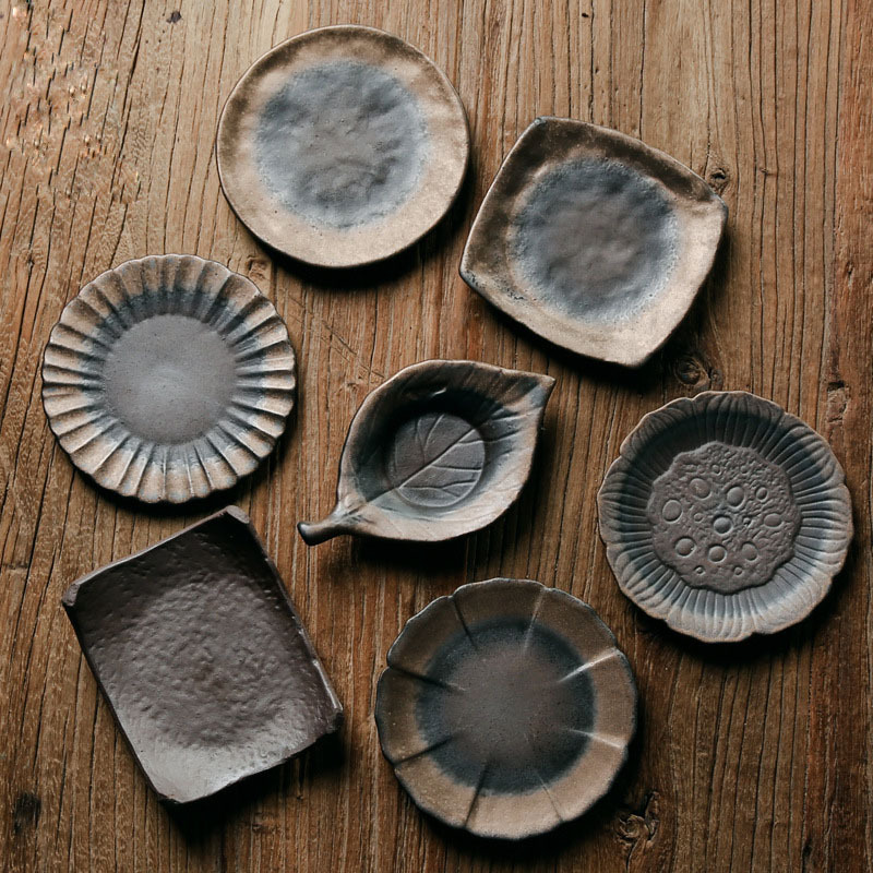 Creative Lotus Shape Square Stoneware Coaster Retro Ceramic Kung Fu Tea Set Accessories Tea Cup Holder Insulation Mat