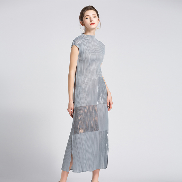 2026 Women's Dress Summer New Fashion Trendy Pleated Long Dress Chanel-Style Long Hand-Painted Dress for Women