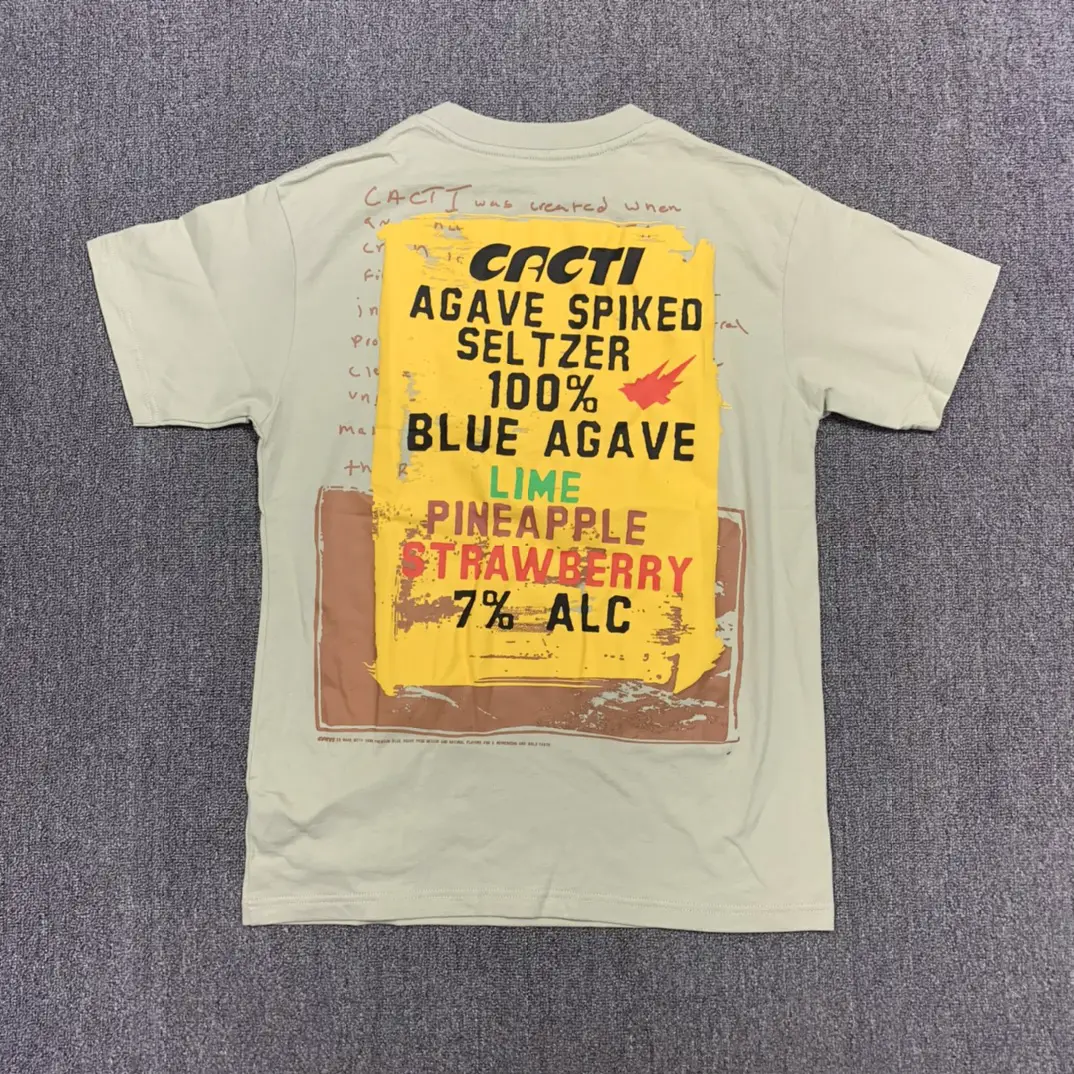 Travis Scott Cacti Merchandise Painted Sign Cactus Letter Print Unisex Short-Sleeve T-Shirt
