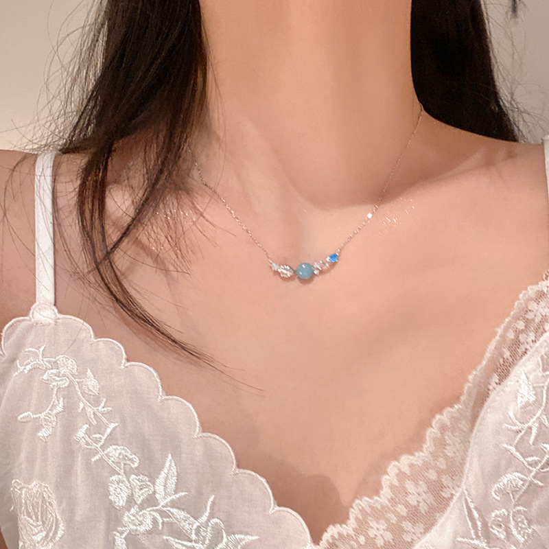 Forest Style Fresh Ocean Memory Women's Light Luxury Niche Design High-End Clavicle Chain Internet Celebrity Jewelry Necklace
