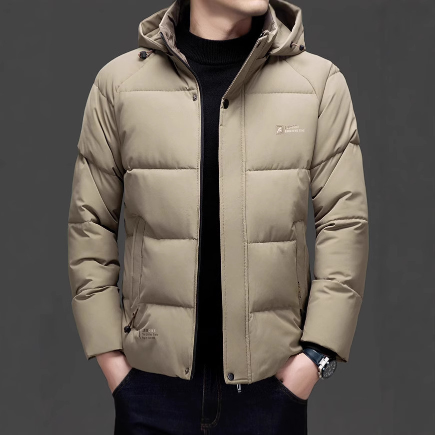 Autumn and winter new men's long-sleeved cotton-padded jacket coat for middle-aged father with stand collar and hooded detachable thick warm cotton-padded coat