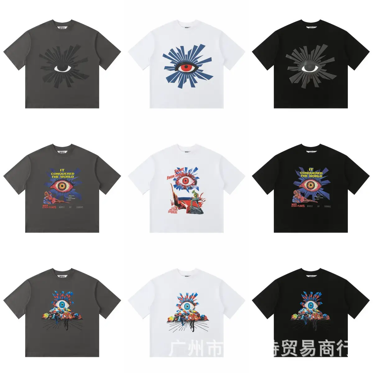 Eye of Truth Eye Pattern 2026 Summer New European and American Street Fashion Brand Short Sleeve Unisex Couple High Street T-Shirt