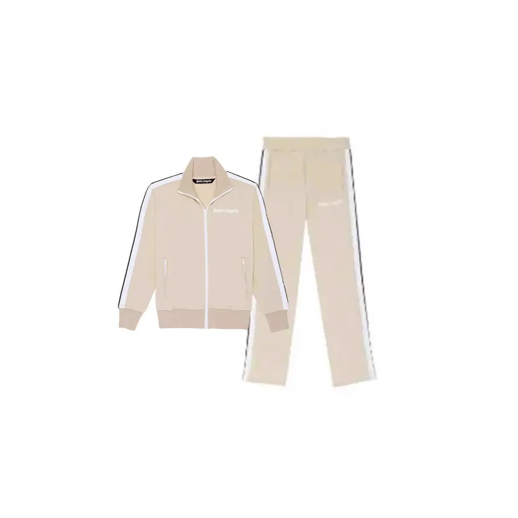 2025 European and American Trendy Palm Angels Side Stripesd Sports Suit Couple Wear Sweatshirt Jacket Casual Pants