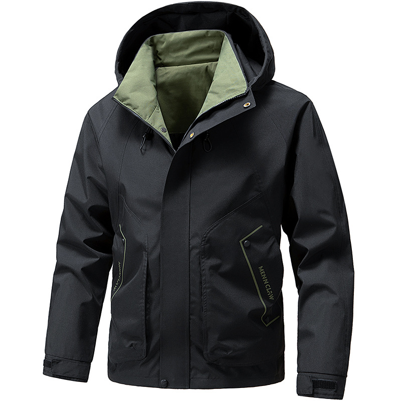 Jacket Men's Casual All-match 2025 New Arrival Spring and Autumn Jacket Men's Windproof Waterproof Hooded Work Clothes for Men