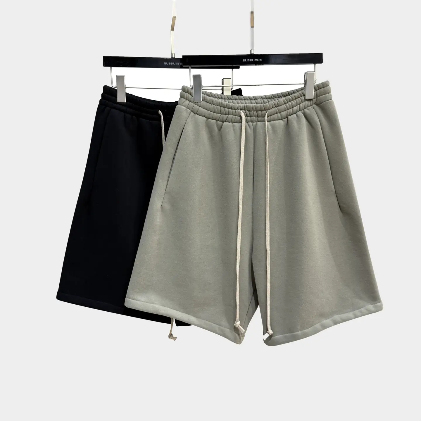 Subhuman Men's | Loose Straight Washed Sports Sweatpants Drawstring Retro Casual Trendy Brand Five-Point Shorts
