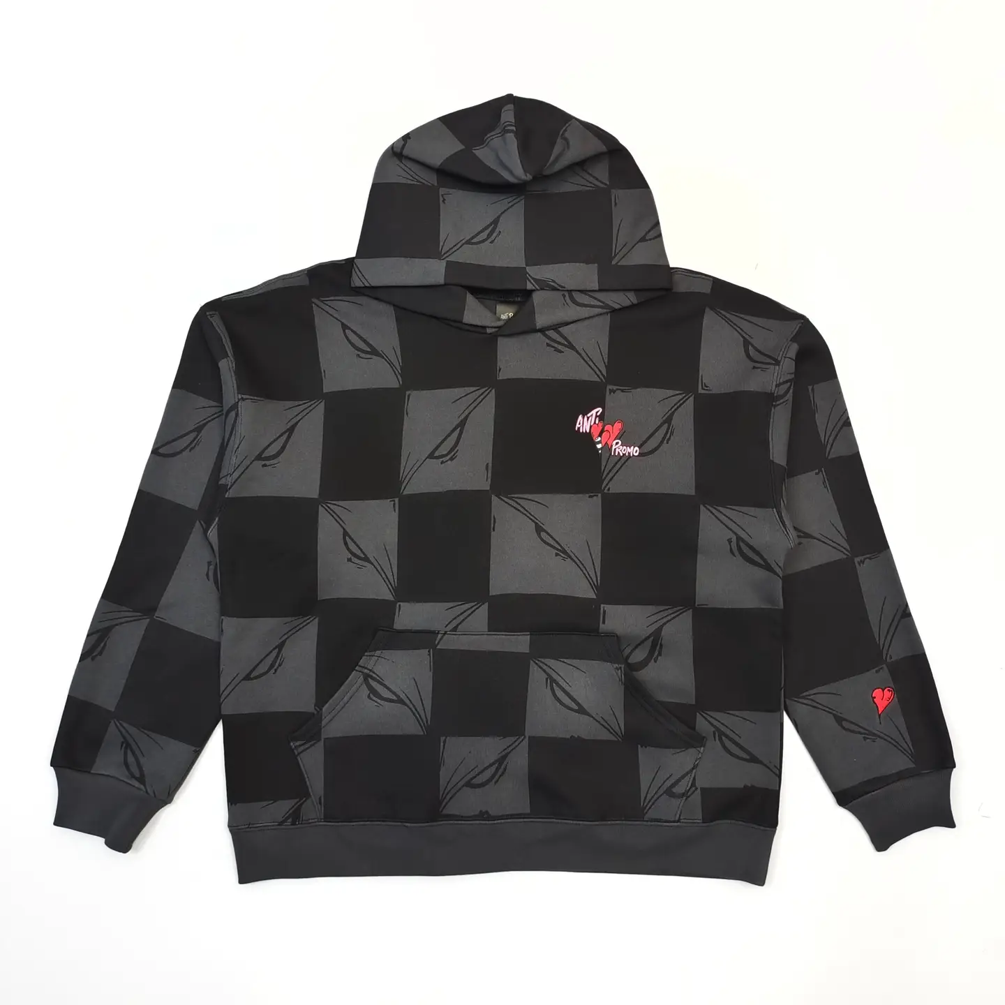 Ap ANTI Hoodie American High Street Checkerboard Hoodie Casual Loose Straight Pants Long Pants Set