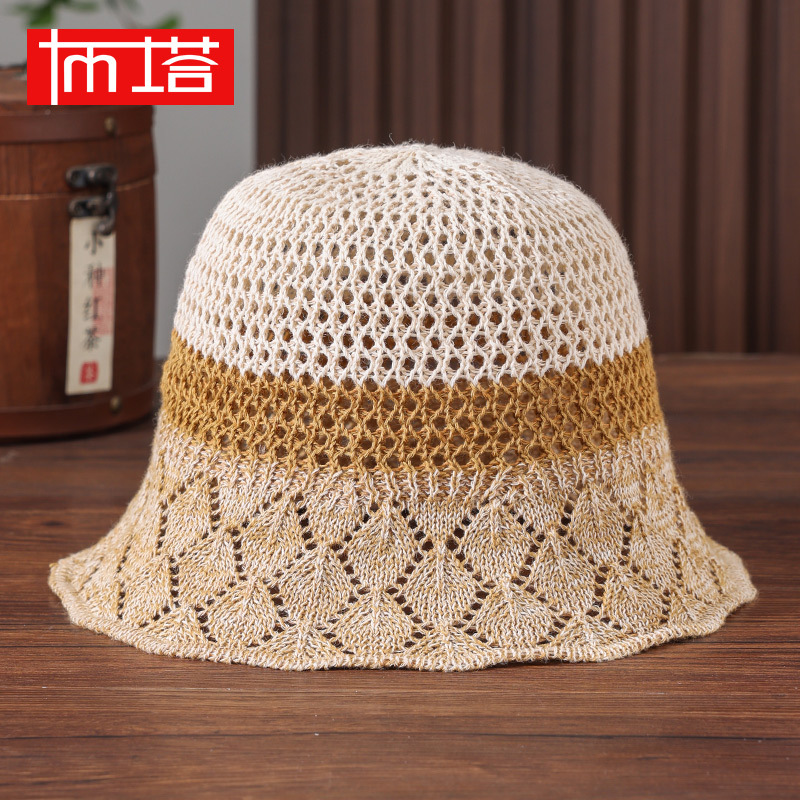 Ramie Summer Sunshade Woven Sun Protection Hat Sun Protection Sun Hat Women's Korean Style Sun Hat 8012