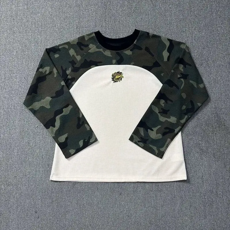 Waffle Camo Raglan Long Sleeve T-Shirt