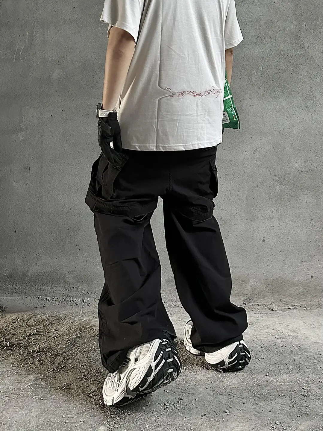 (In Stock ）23Aw Cargo Detachable Flap Pocket pants Destroyed Washed and Distressed Cargo Pants pants Inakaya Fog