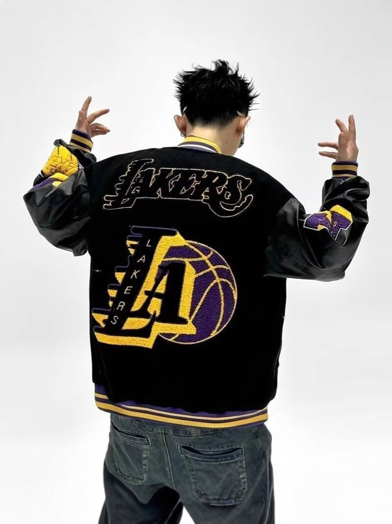 American High Street Fashion Brand Unisex Woolen Baseball Jacket with Heavy Embroidery, Loose Retro Flight Suit Cross-Border Outerwear
