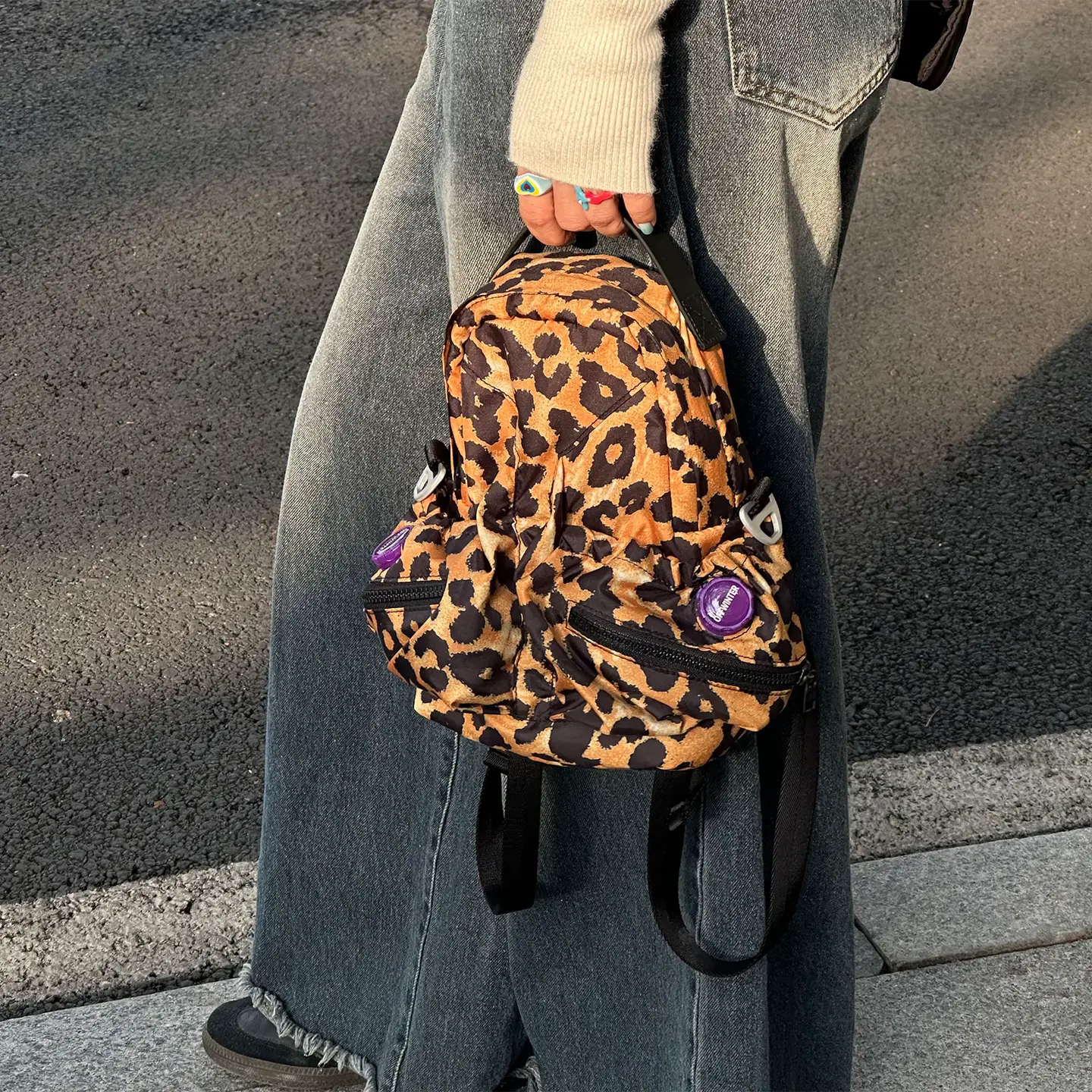 Offwinter Leopard Print Rocket Bag Matching Bag Mini cute Backpack Easiest for match Fashionable Animal Print