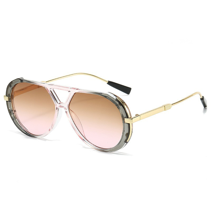 New Classic Retro Double Beam Large Frame Sunscreen Sunglasses Ins Fashionable Personalized Outdoor Driving Sunglasses