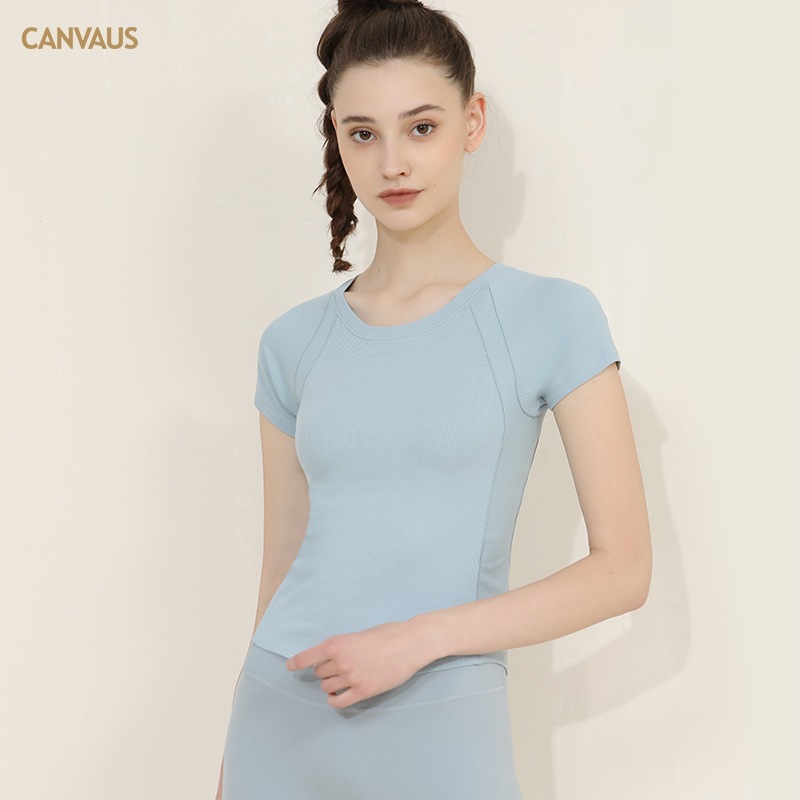 CANVAUS Basic Short Short-sleeved T-shirt Women's Round Neck Slim-fit Slim-fit Base Shirt Simple and Comfortable Trendy Inner Top