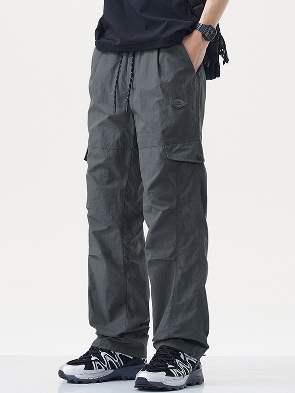 Minger | 2025 Summer New Ice Silk Quick-drying Rush Pants Men's American Fashion Brand Loose Straight Crock Casual Pants