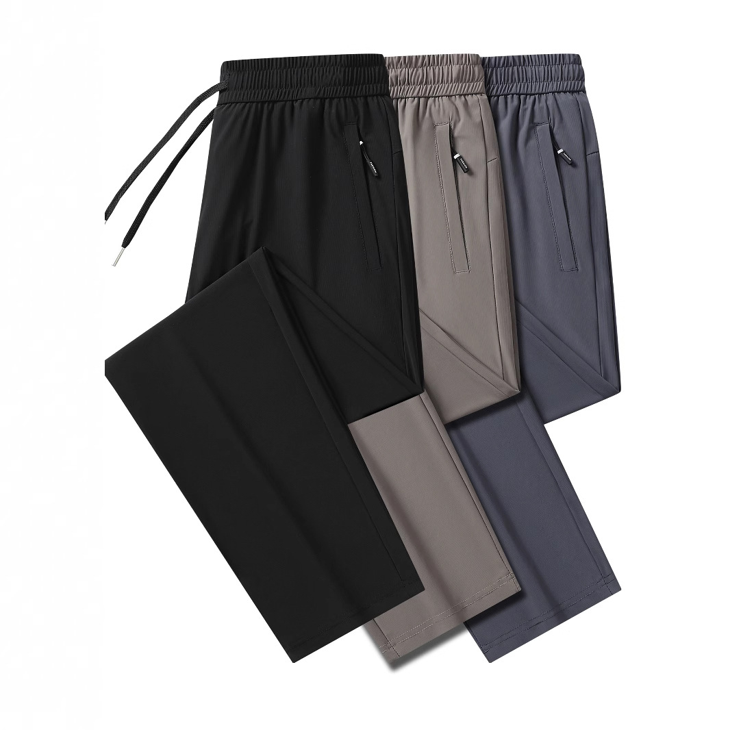 Ice Silk Pants Men's Casual Trousers 2026 New Summer Thin Quick-Dry Loose Straight-Leg Men's Sports Long Pants