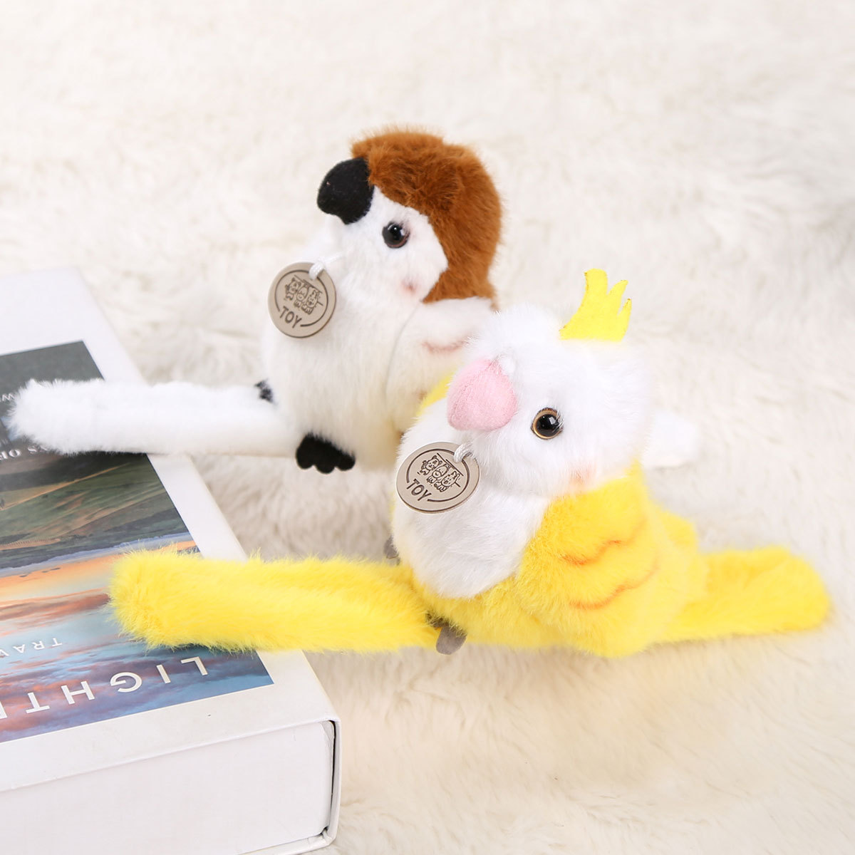 Standing Shoulder Plush Toy Cute Bird Parrot Series Wrist Snap Ring Bag Small Pendant Cartoon Doll Doll