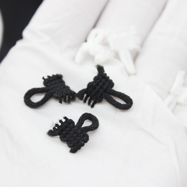 Black and White Buttons Collar Buckle Mix Buttons Elastiness Fur Collar Buckle Climbing Lace Ribbon Garment Accessories