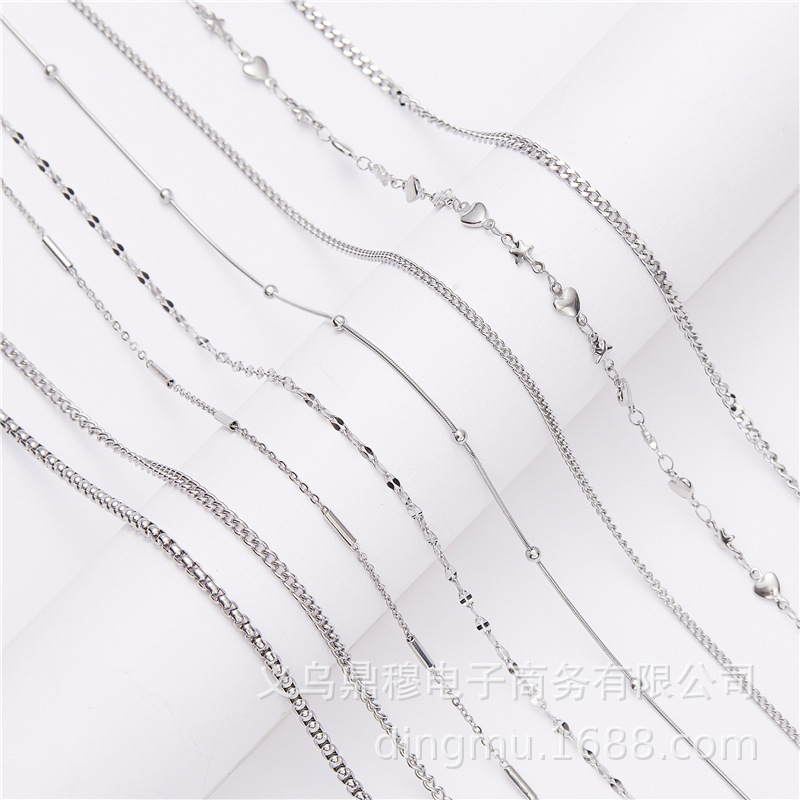 304 titanium steel chain lip chain pearl chain grinding chain chain stainless steel chain making bracelet necklace diy material ornaments
