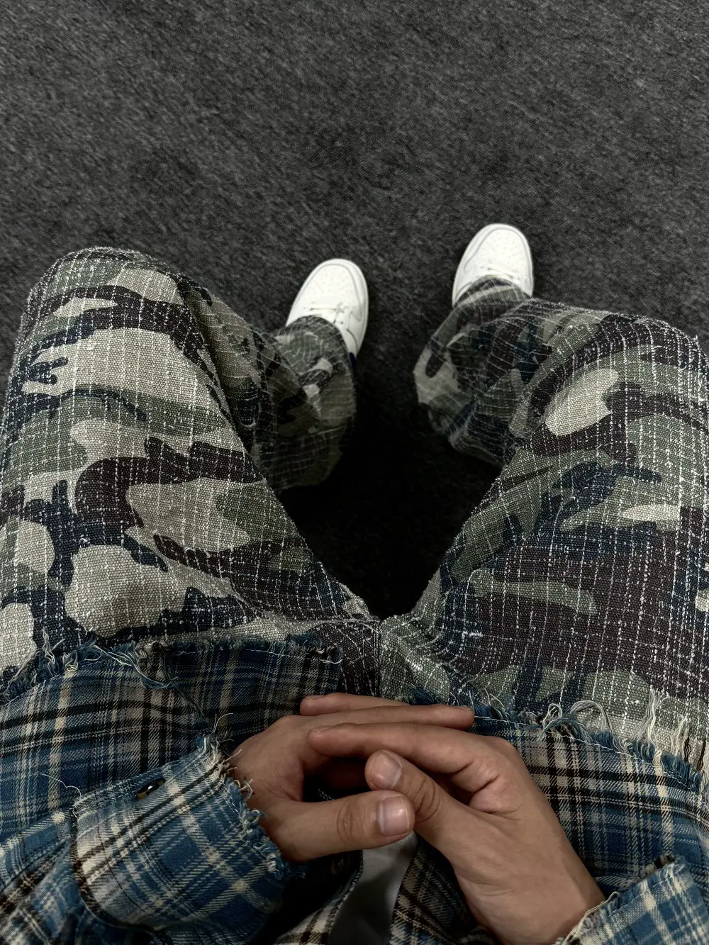 American Style Heavy Damage Washed Old Camouflage Men's All-match Loose DirtyFit Style Straight Casual Pants