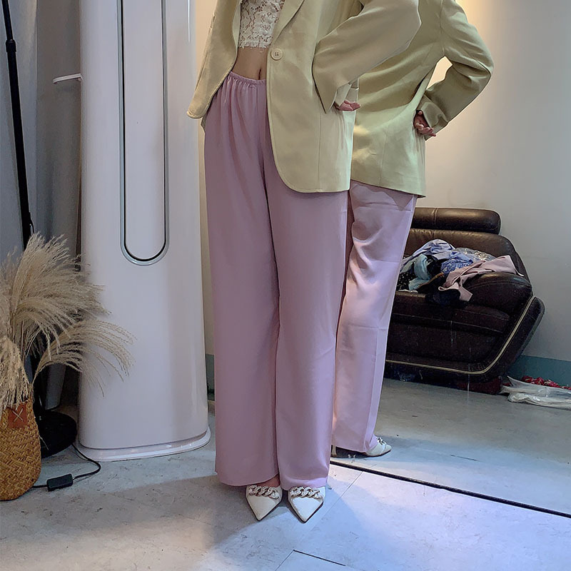 Big Sister Sliding Pants Small Slight Air Sense Slim Trousers Satin Dape Sense Thin Casual Pants
