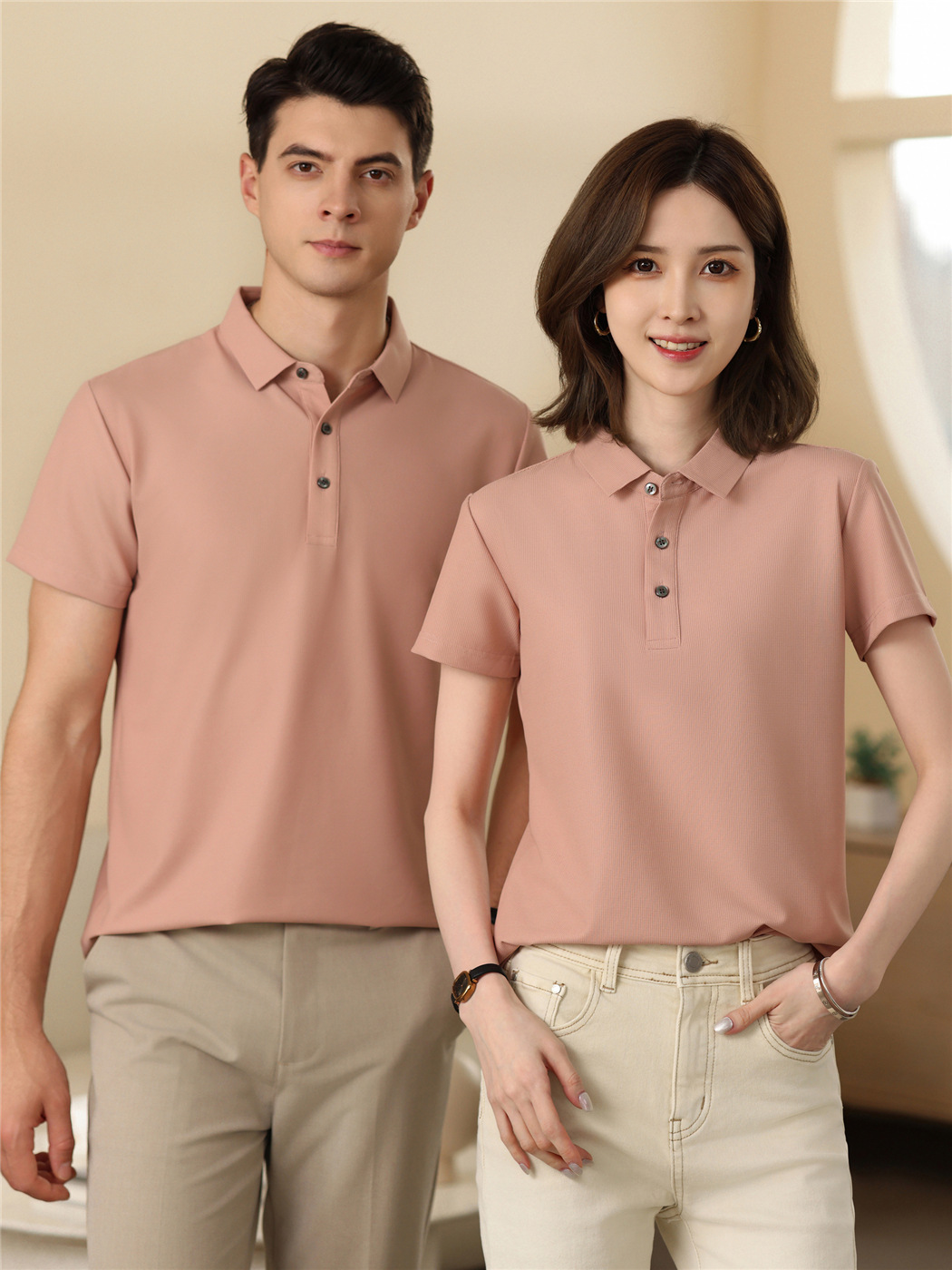 190 grams of kam ammonia waffle lapel POLO shirt short sleeve T-shirt breathable cold men's and women's work clothes custom LOGO