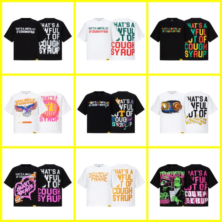 That's a Awful Lot of Cough Syrup American Trendy Loose-Fitting Pure Cotton Short-Sleeve T-Shirt for Men and Women Couples