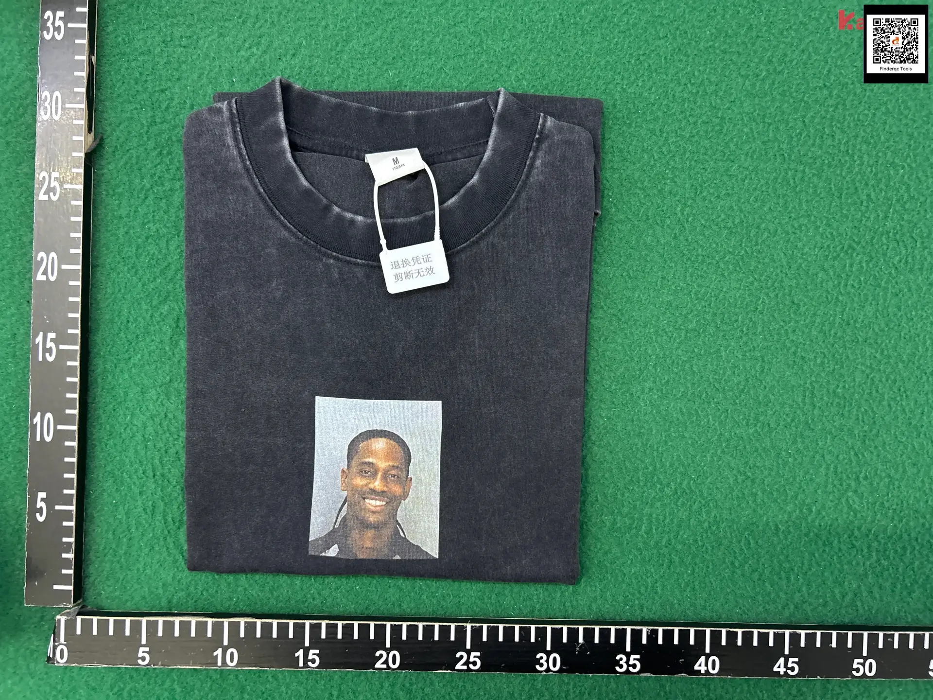 Travis Scott Print Peripheral Homemade Vintage Heavy weight Washed Distressed Men's Short-Sleeved T-Shirt
