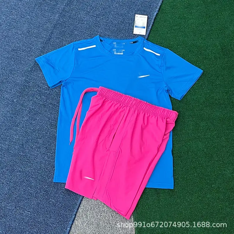 Suit 2025 New Ready-Made Quick-Drying Sports Elastic Shorts Men's Loose Fitness Running Basketball Five-Point Pants Suit