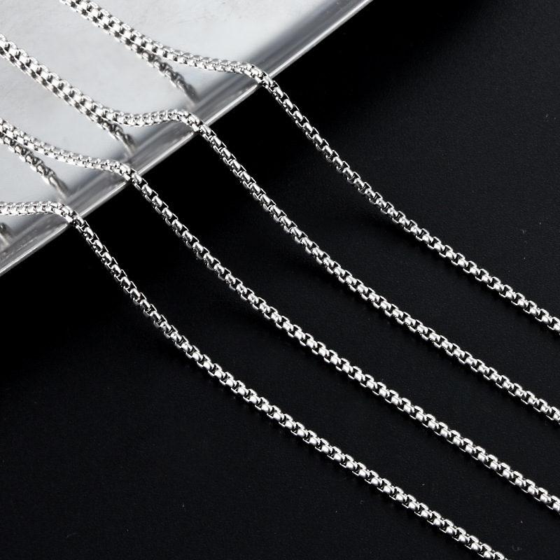 Stainless steel 1.5mm square pearl chain thin chain jewelry chain DIY necklace bracelet beaded fashion titanium steel chain