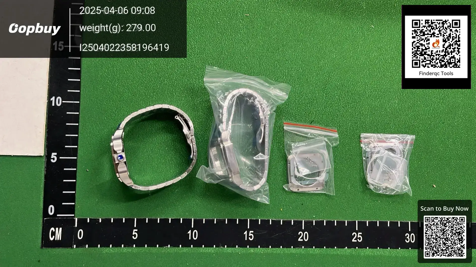 Santos Style 38mm Square Case with Watch Accessories, Compatible with Nh35/38/70/72 Movements. Case Lock Handle