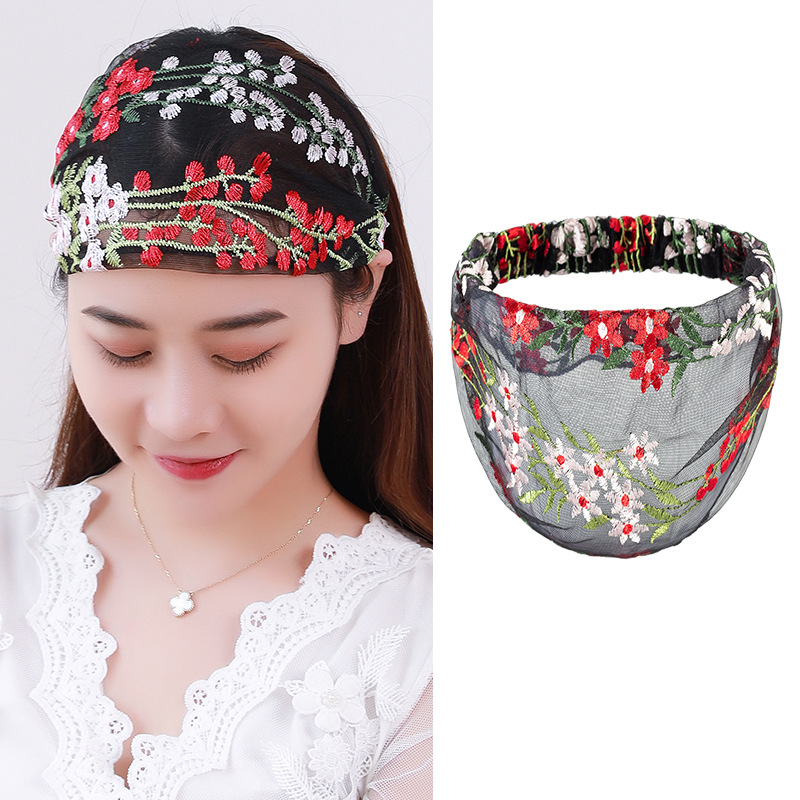 Hollow-out Wide-brimmed White Hair Covering Artifact Headwear Broken Hair Headwear Pearl Hairpin Cyber Celebrity Hairband Headwear Female