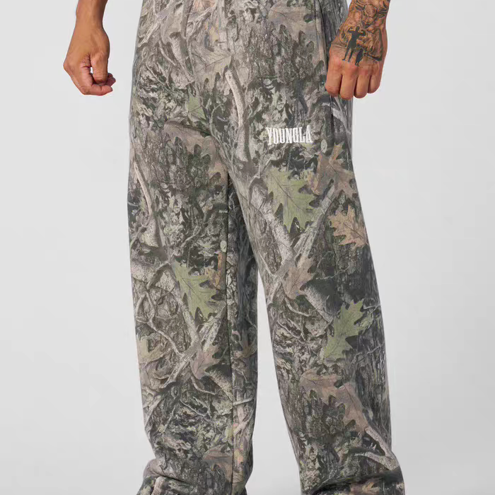 Foreign trade autumn and winter velvet embroidered straight leg pants YONGLA fitness iron sports pants for men Foto QC de TAOBAO na Qualit.ly
