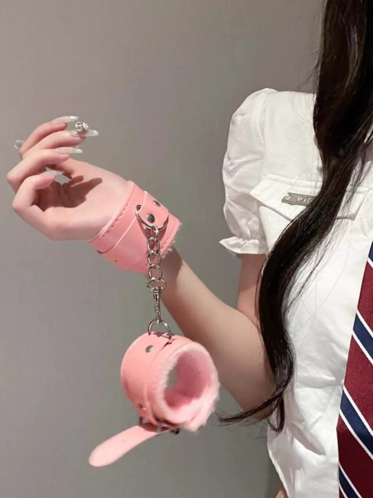 Props Handcuffs Plush Pu Leather Handcuffs Script-Killing Game Props Bracelet Weighted Couple Thickened Ankle Cuffs for Men and Women