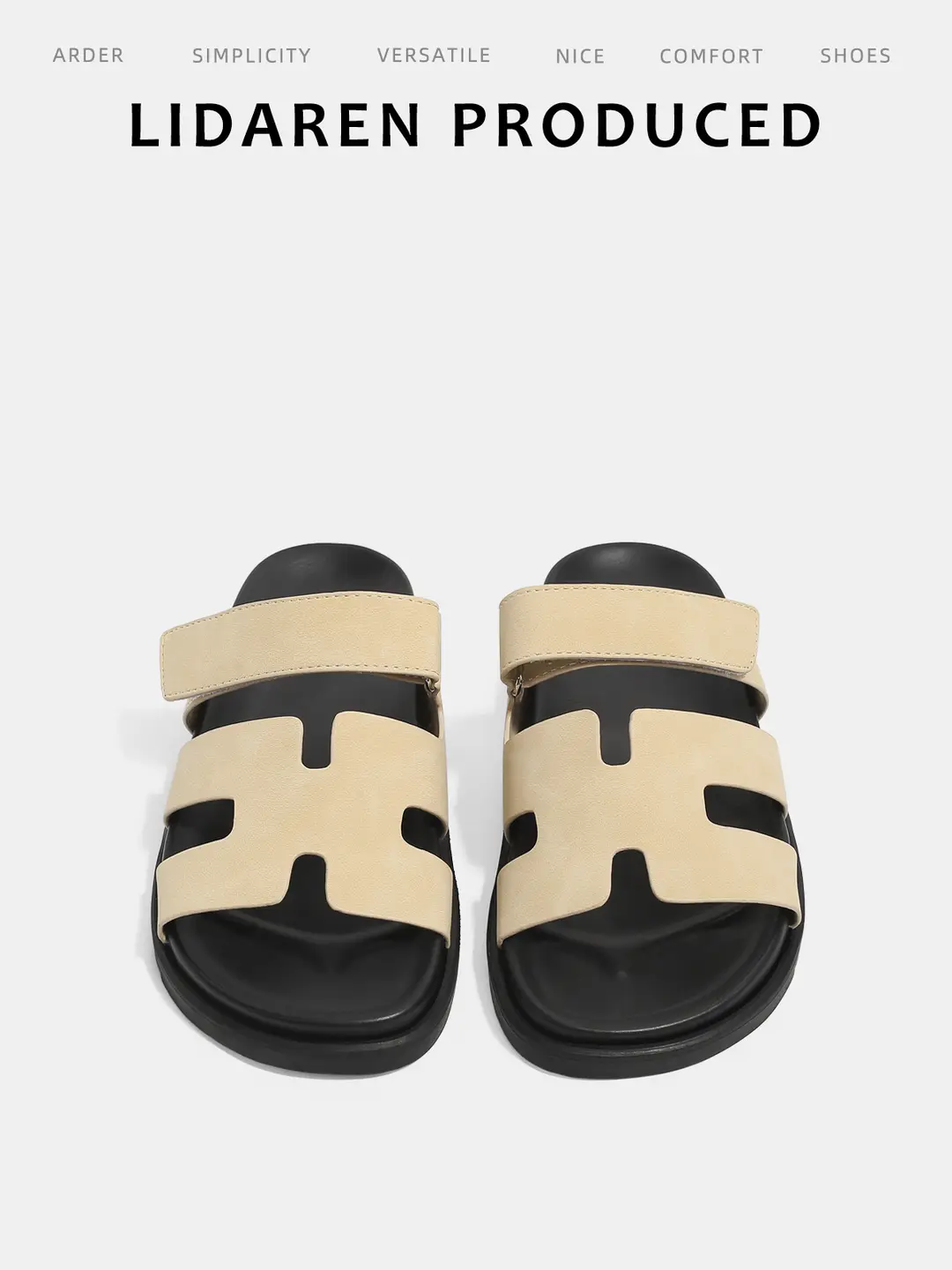 Li Daren Casual Thick Sole H Erjiu Women's Summer Outdoor Genuine Leather Strap Sandals Flats Beach Sandals