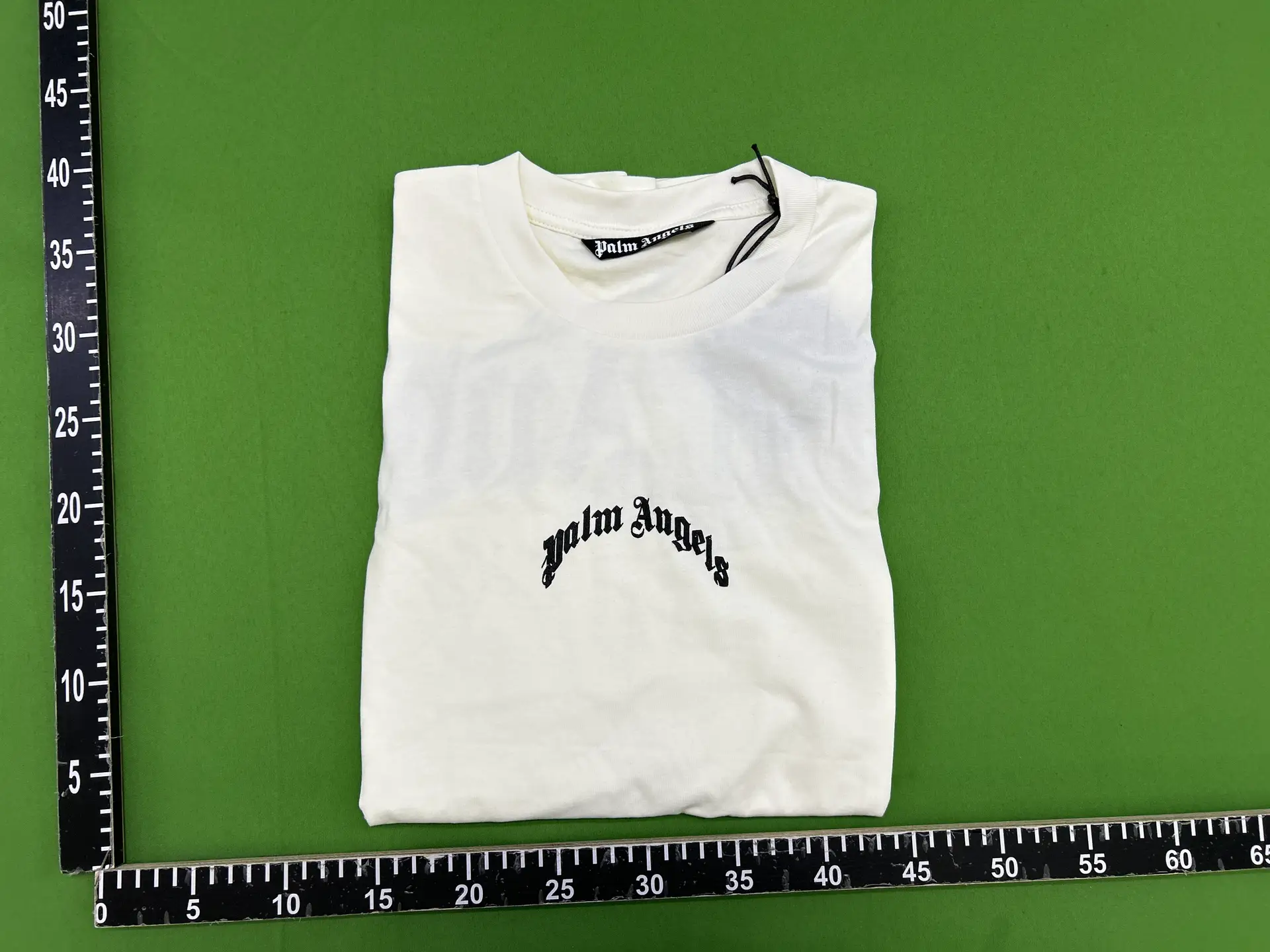 Palm Angels Curved Logo T-Shirt Cream