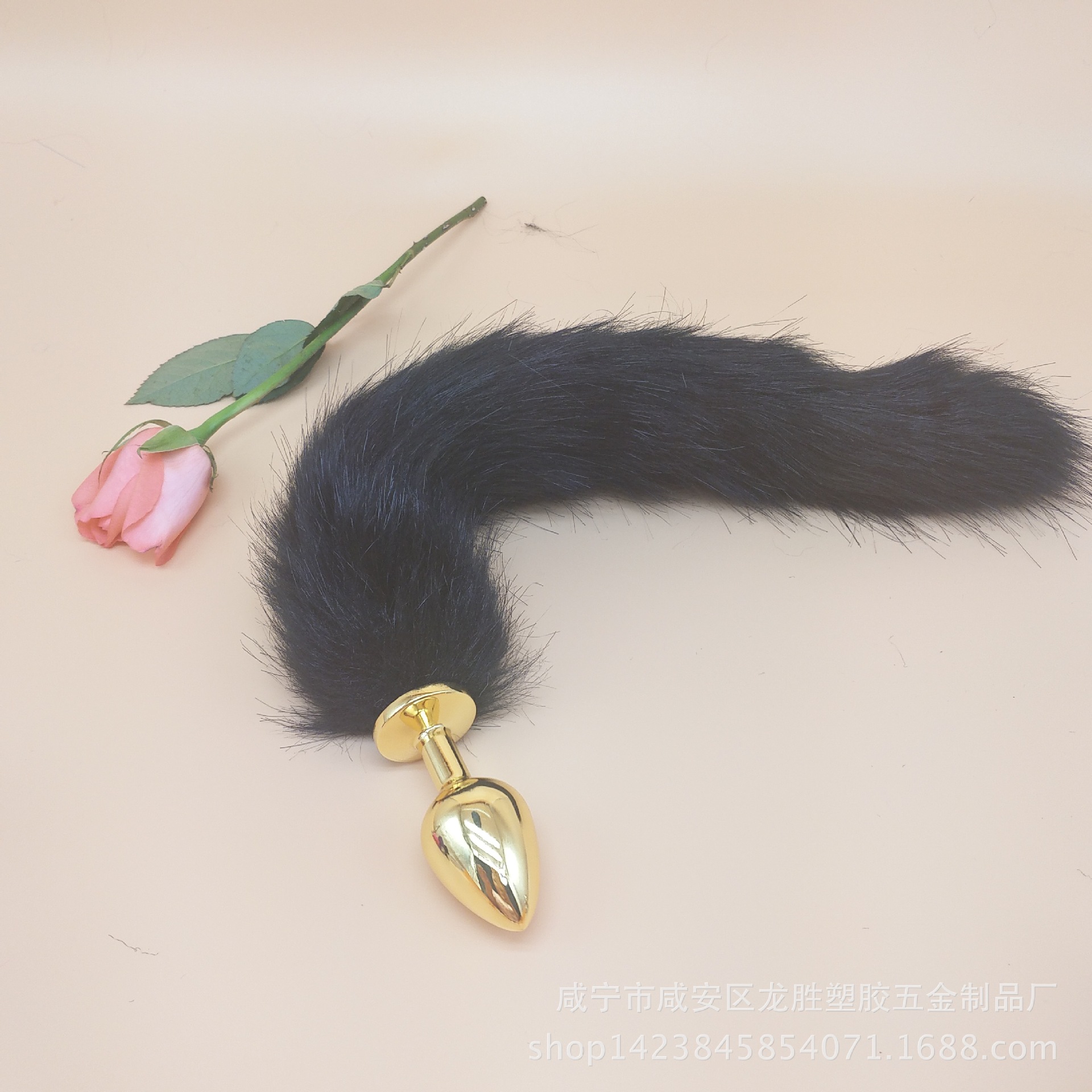 Multicolor artificial fox tail metal anal plug rear court alternative toys sex toys manufacturers wholesale gold large