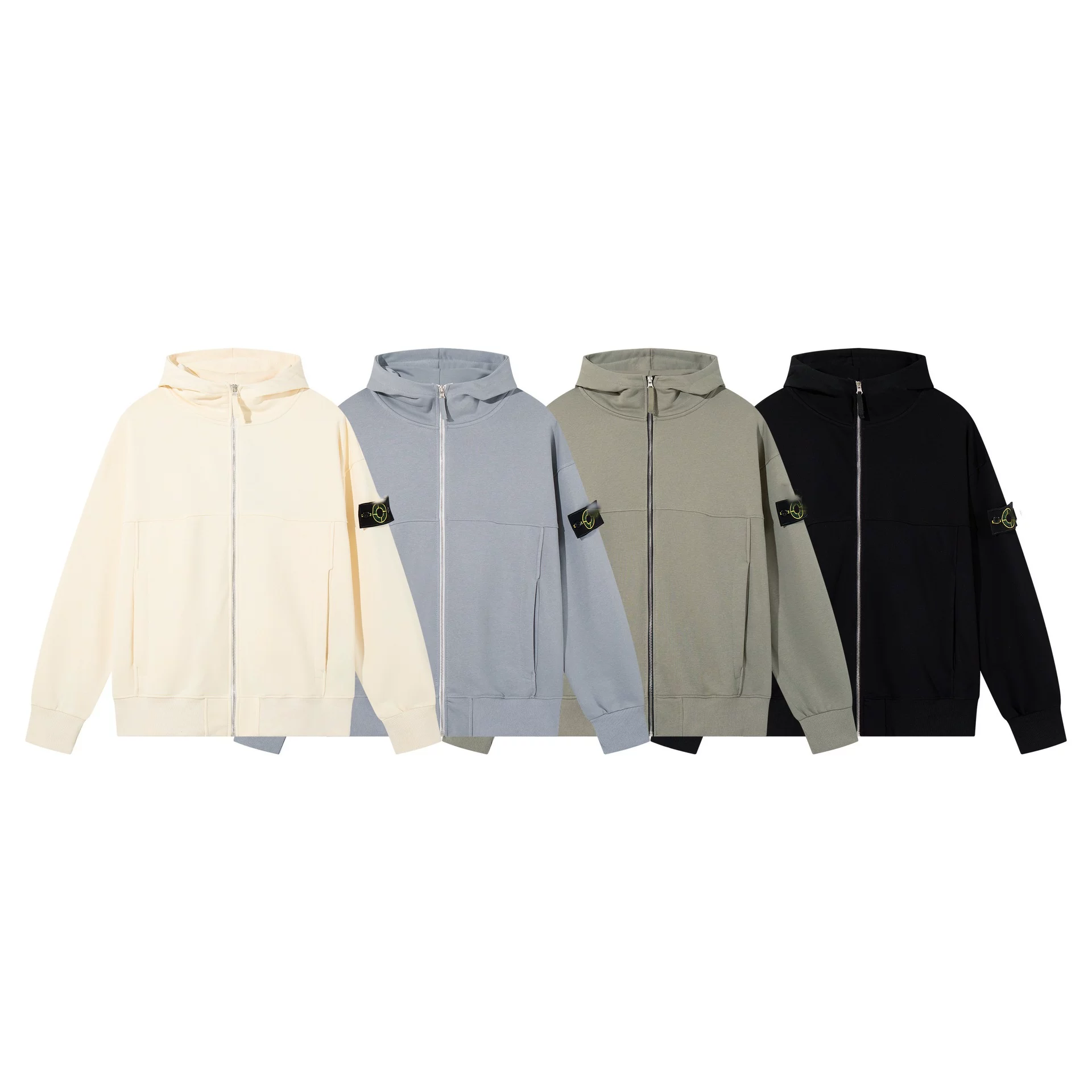 Cross border 25 Winter Tide Brand Stone Home 25FW Zipper hooded casual fleece hoodie jacket