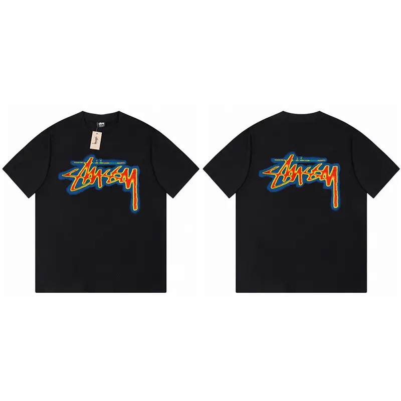 Cross-border foreign trade wholesale Stuxi printed short-sleeved T-shirt fashion brand stussy casual loose bottoming shirt for men and women ius
