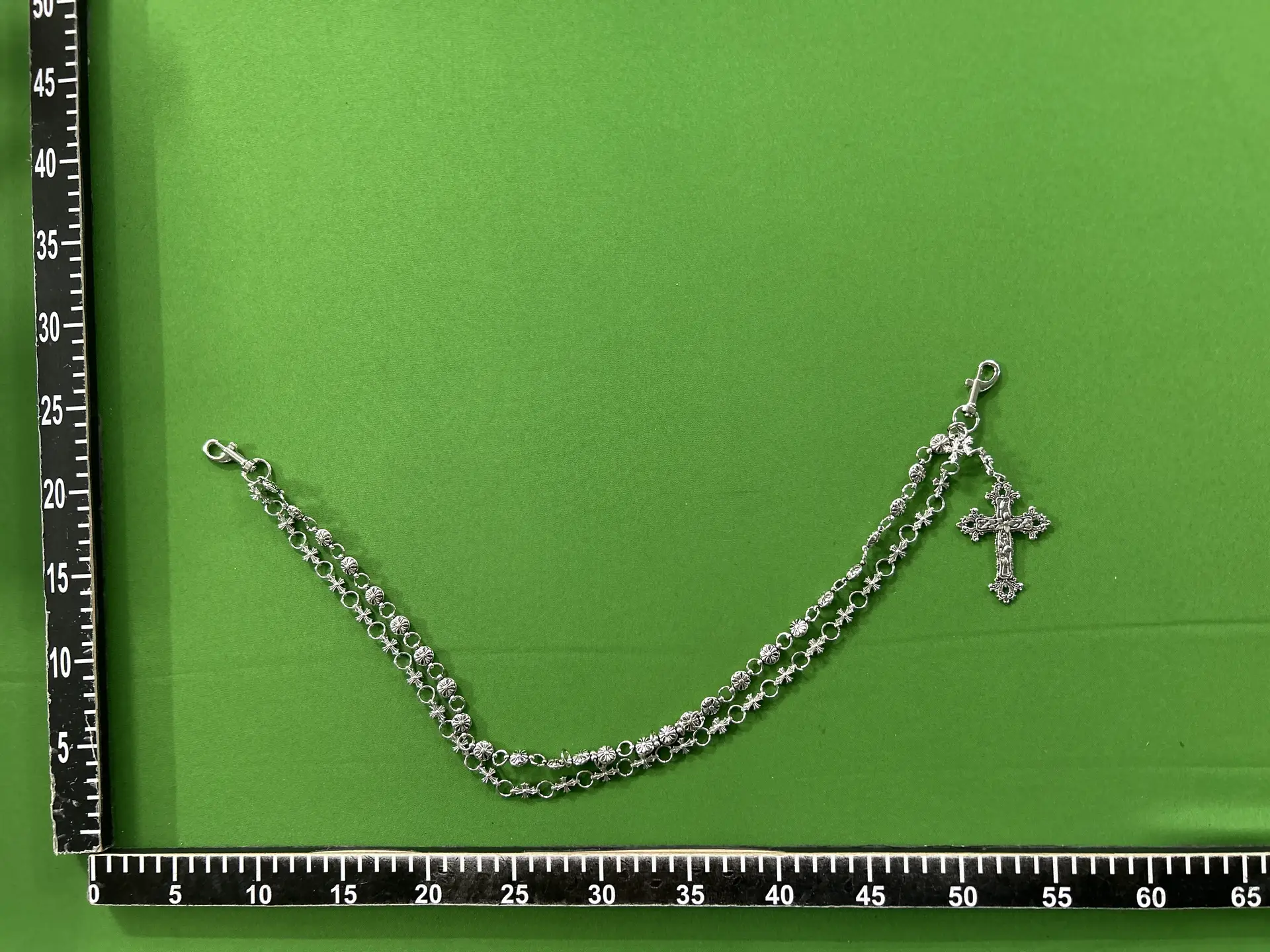 Papr Metal Depression-Themed Rich Second-Generation Cross Chain Heavy-Duty Double-Layer Spliced Waist Chain Accessory