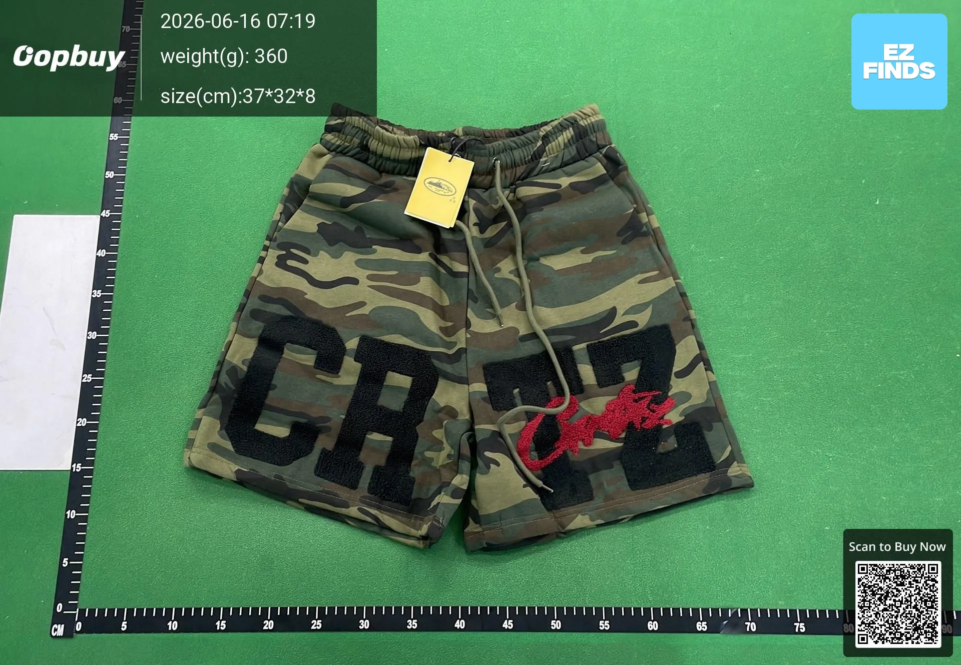 Trendy Alcatraz Letter Embroidery Camouflage Drawstring Shorts Summer Unisex Loose Casual Knee-Length Shorts — QC-foto 2