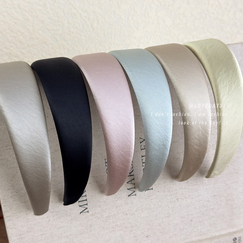 Spring and Summer New Korean-Style Pearlescent Acetate Satin Hairband with a High-End Feel, High-Top Sponge Headband, Hair Clip