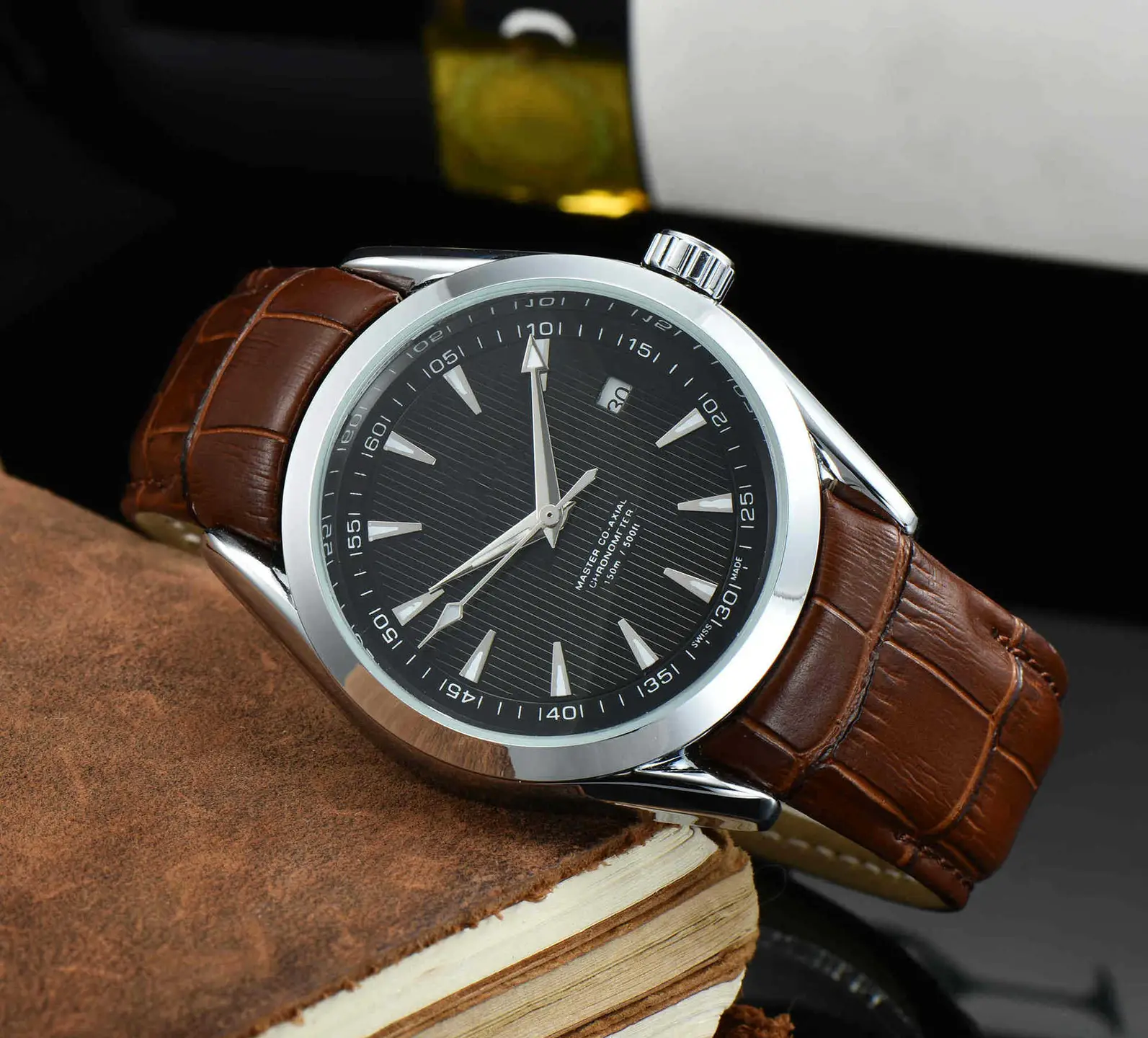 2021 Export Goods Fully-automatic Mechanical Business Men's Watch Genuine Leather through the Bottom Watch