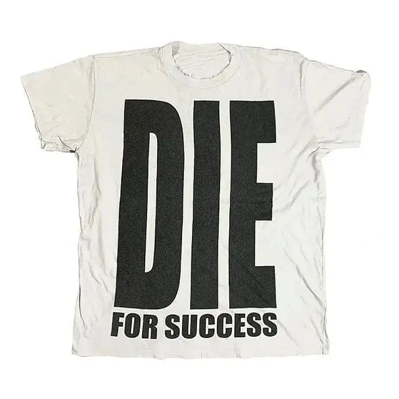 Men Y2K Cotton T-shirt Grunge Harajuku Letter Print Hip Hop