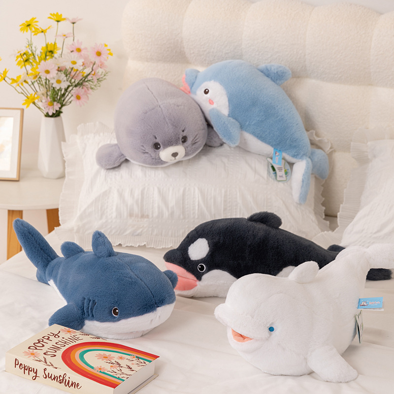 Seth Dudu Marine Animal Doll Killer Whale Doll Beluga Seal Shark Dolphin Stuffed Toy Sleeping Pillow