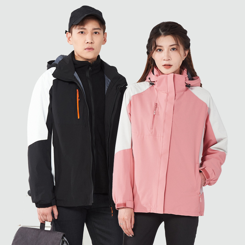 Outdoor assault clothing for men and women with three-in-one detachable two-piece mountaineering ski clothing windproof waterproof logo