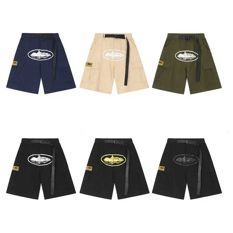 corteiz American Style High Street Multi-Pocket Cruise Printed Tooling Shorts Men's Trendy Brand Summer Loose Five-Fit Medium Pants