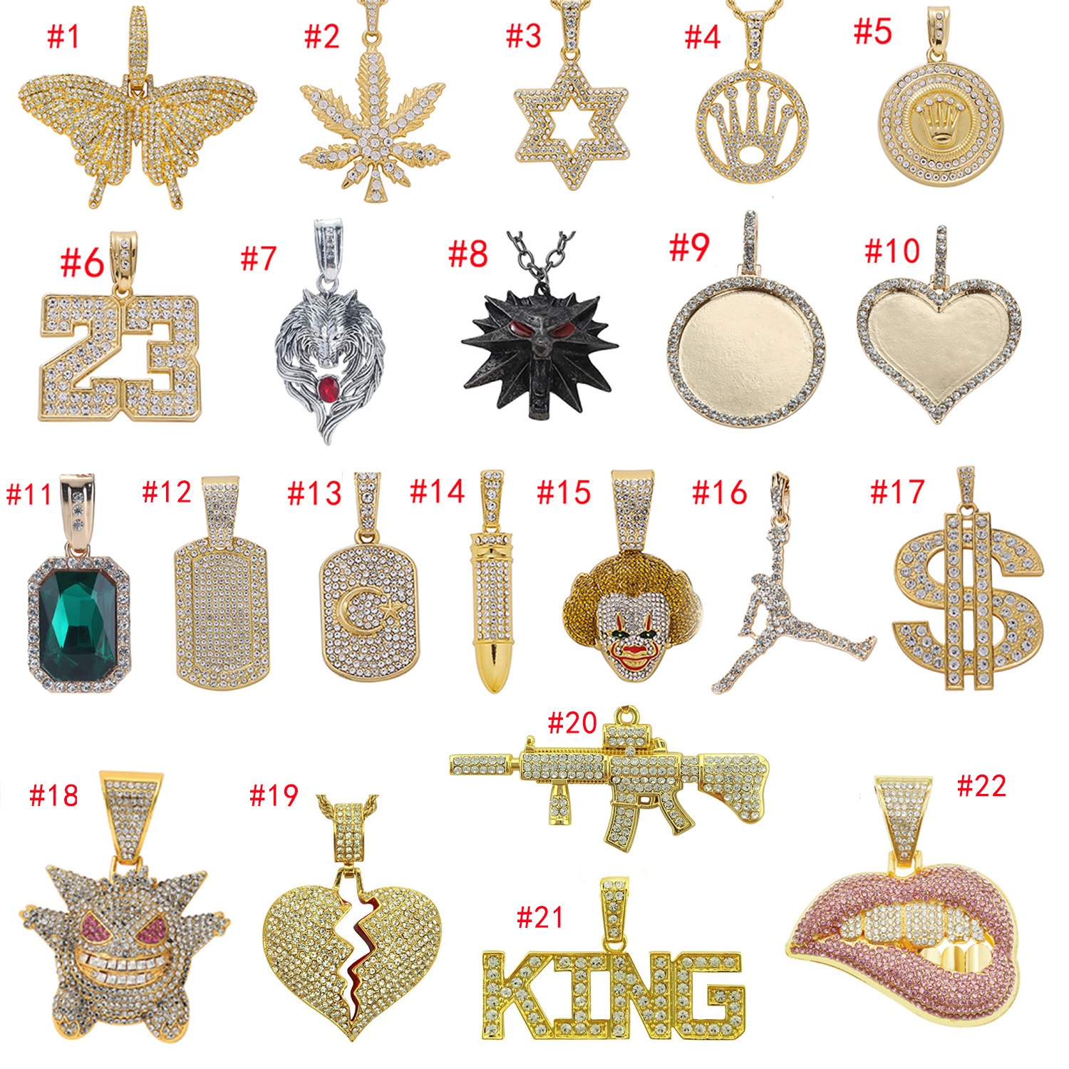Hip-Hop Style Alloy Pendant Versatile Design DIY Men's Personalized Trendy Men's Jewelry Wholesale Personalized Pendant for Men