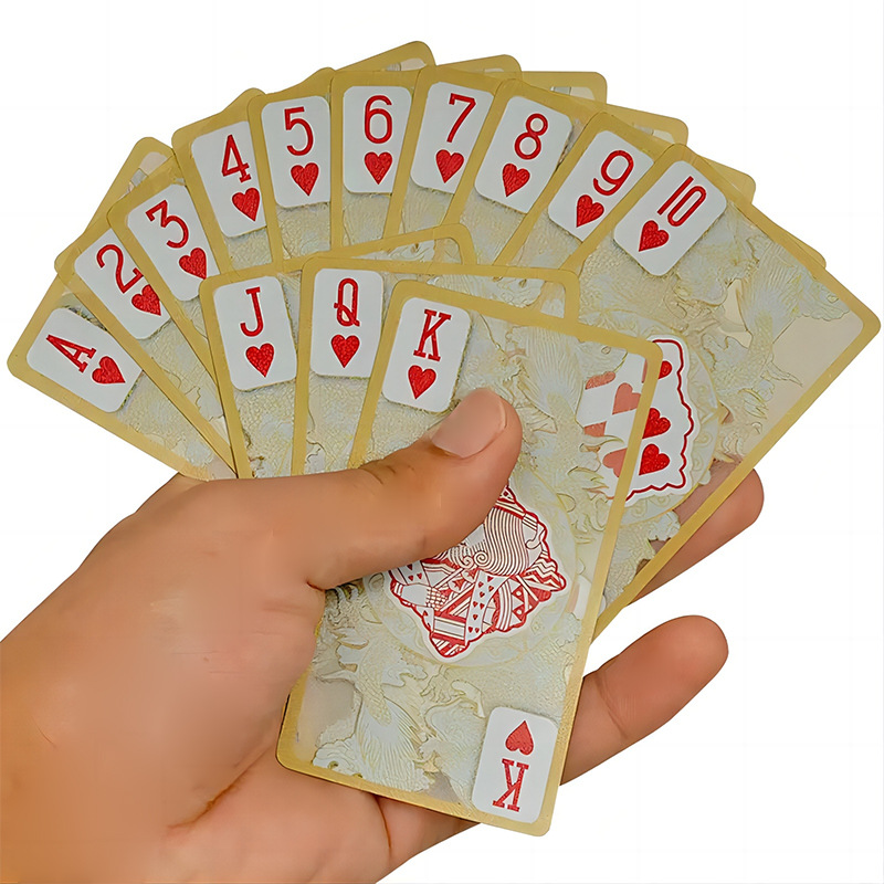 In stock playing cards tyrant gold golden edge plastic crystal washable creative transparent golden edge poker wholesale