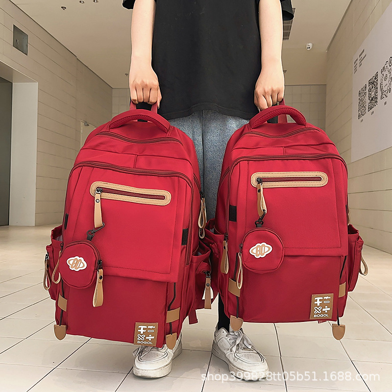 Male College Student Schoolbag Japanese Travel Backpack Backpack Spine Protection Large Capacity Junior High School and High School Computer Backpack Trend