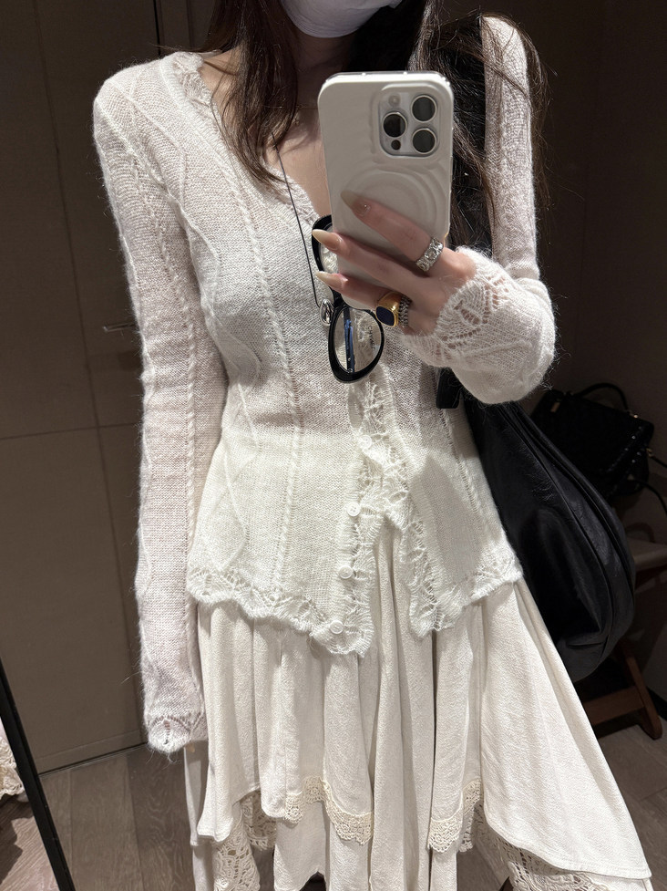 Cross-Border V-Neck Sweater Cardigan for Women, Autumn and Winter 2026 New Style, Can Be Worn as an Inner Layer or Outerwear, High-End Knitwear Top